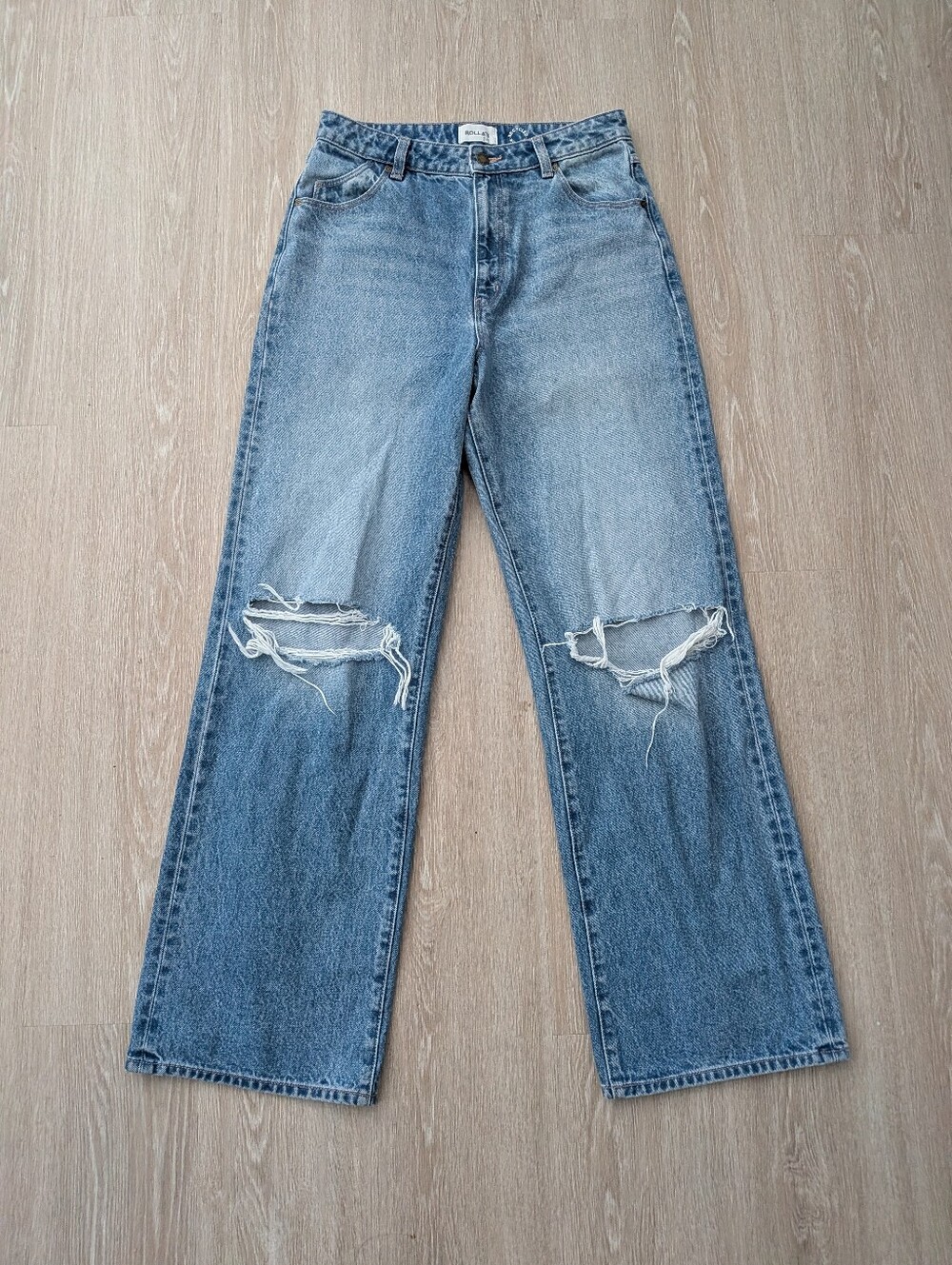 ROLLA'S Jeans Women's 29 Heidi High Rise Loose Fit G'Day Mate Distressed